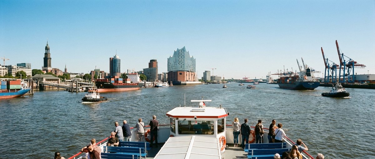 Wasserbus auf der Elbe in Hamburg